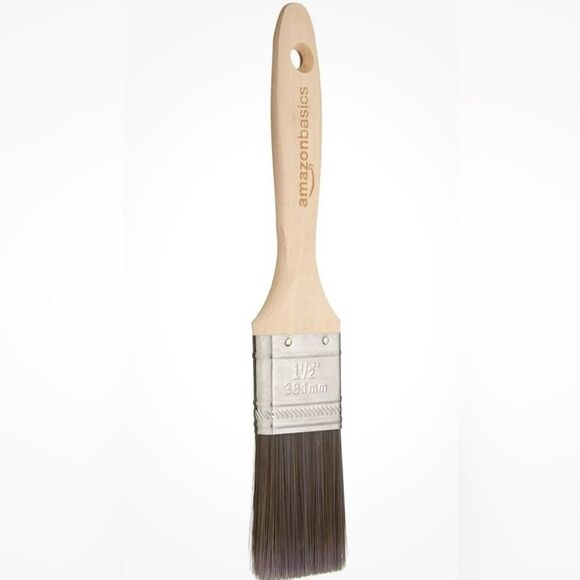 Amazon Basics Other - 🤯5/$20🤯 Amazon Basics Flat Edge Master Pro Paint Brush 1.5” Wood NWT